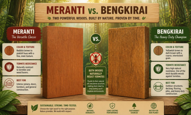 Kayu Meranti vs Rayap: Apakah Perlu Perawatan Ekstra? Simak Jawabannya!